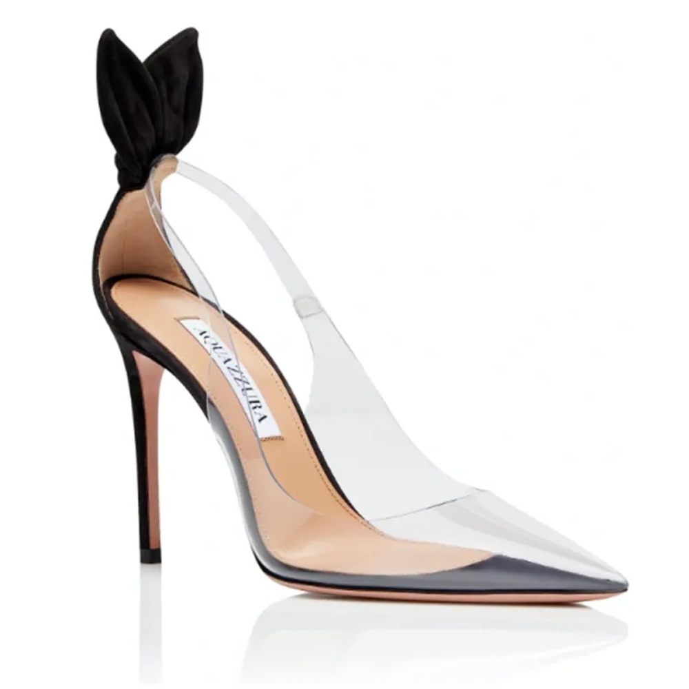 Aquazzura
Bow detail transparent stilettos 105mm